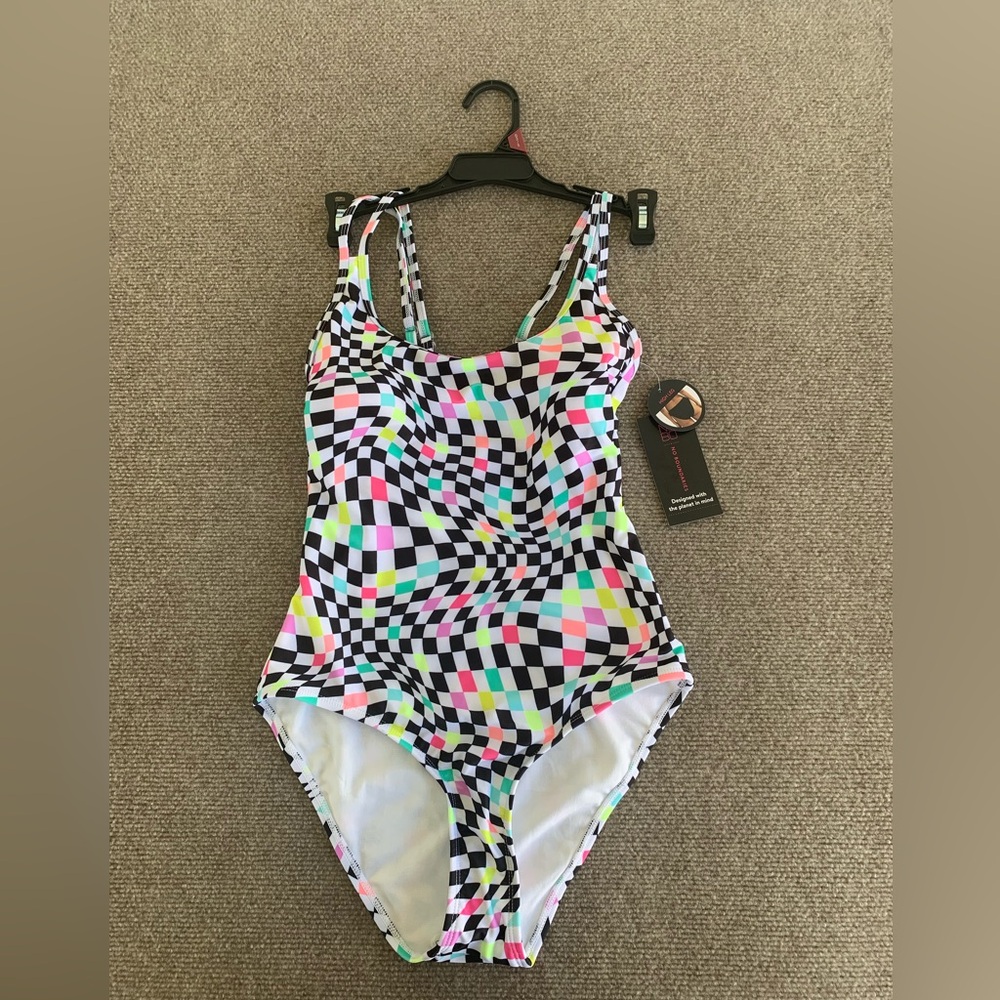 Colorful Checker Print Women’s Swimwear